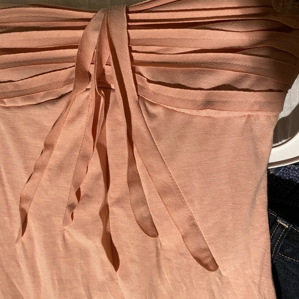 Coral strapless top